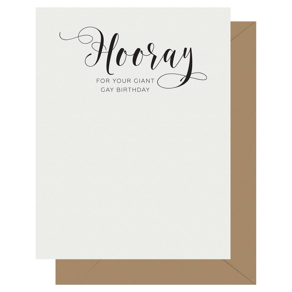 Crass Calligraphy Letterpress Greeting Card Hooray - BodyFactory