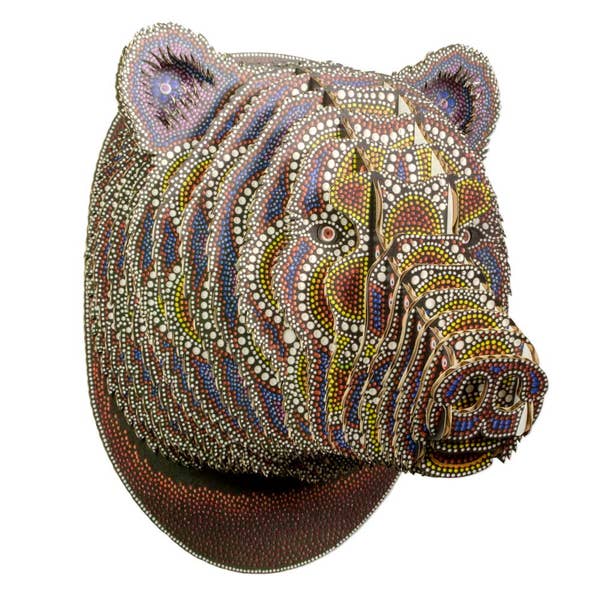Large Cardboard Animal Head Bear