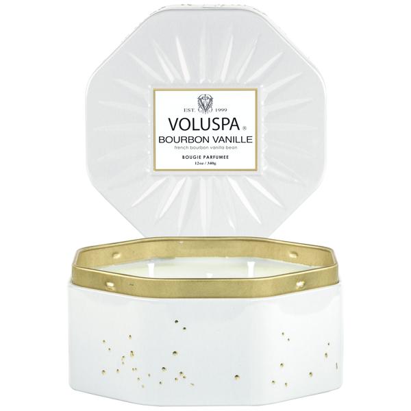 Octagon Tin Candle Bourbon Vanille
