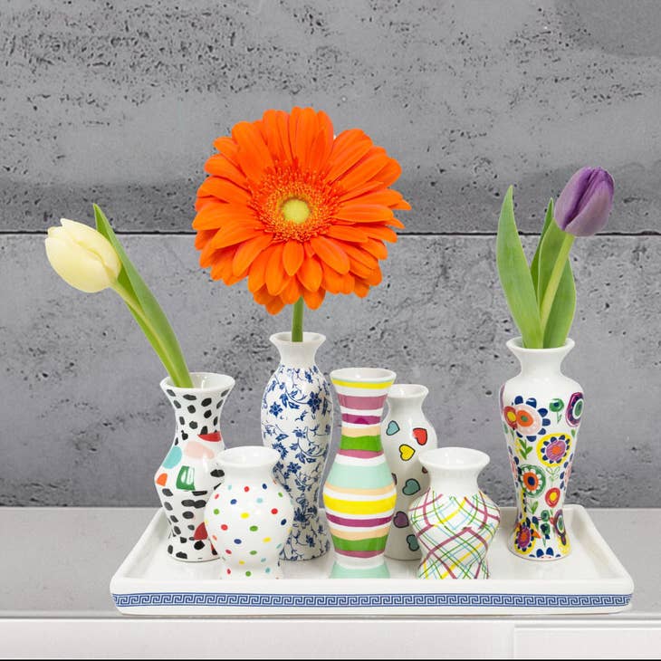Tray of Vases Multicolor
