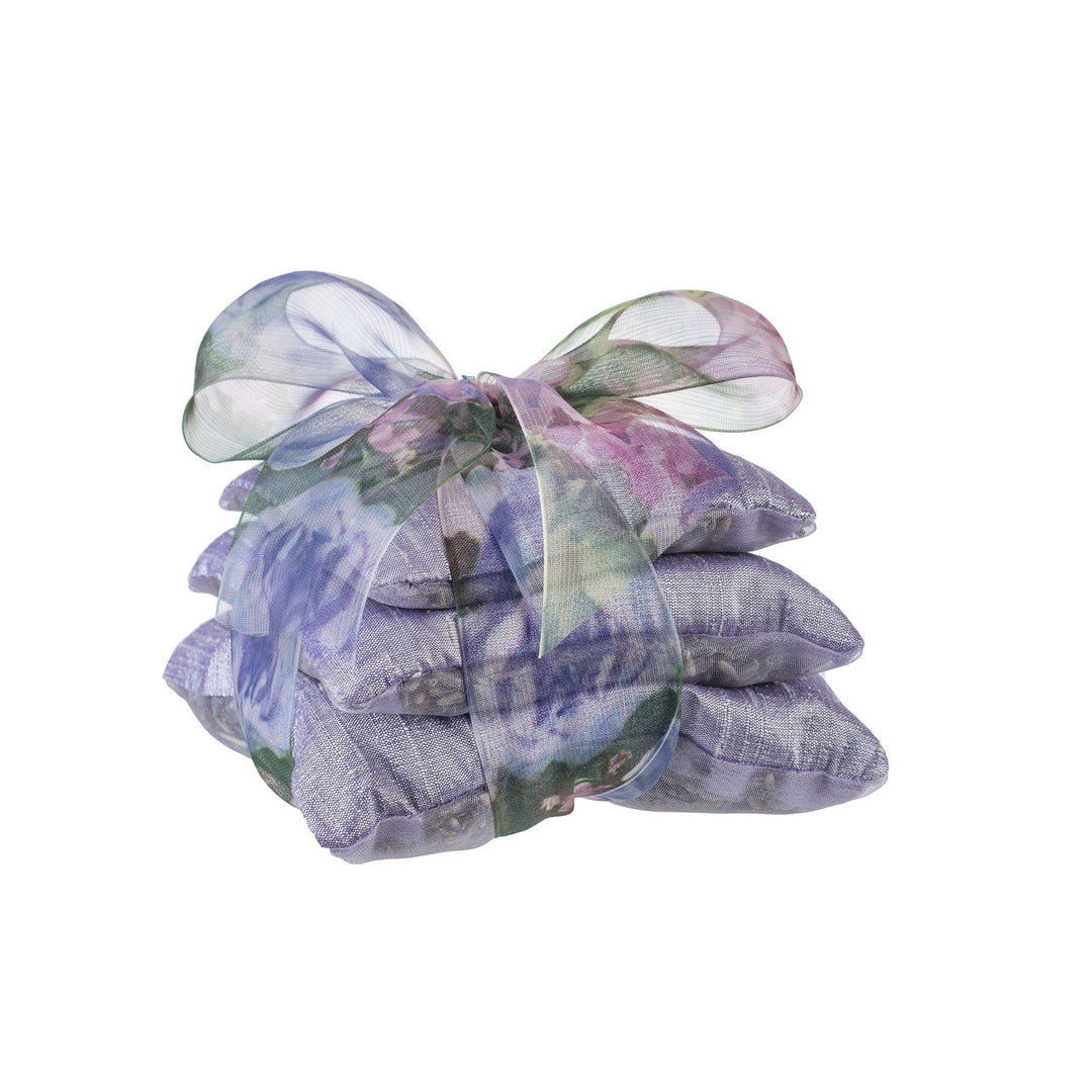 Lavender Sachet Trio 5" Square Lilac Dupioni