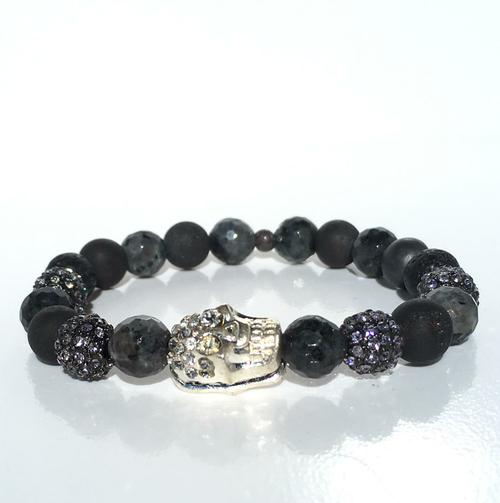 Skull/Lava/Onyx 6.5" Bracelet - BodyFactory