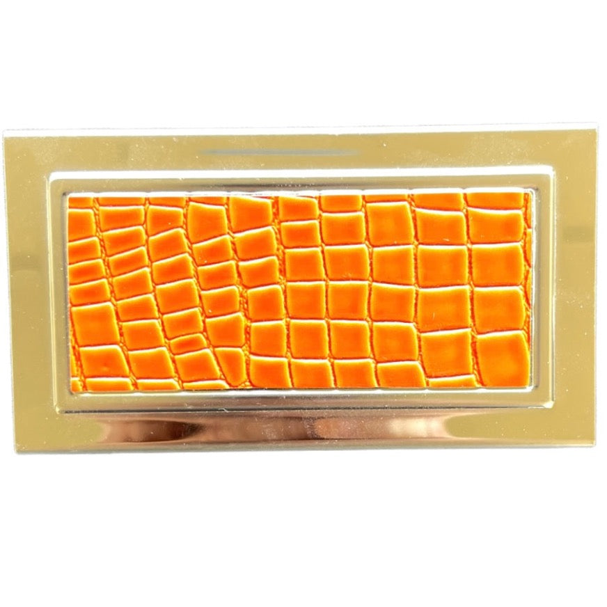 Matches Case Orange Crocodile