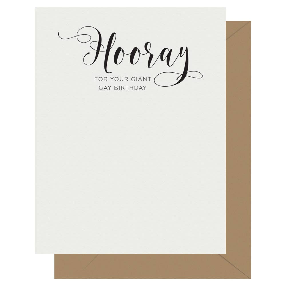 Crass Calligraphy Letterpress Greeting Card Hooray - BodyFactory