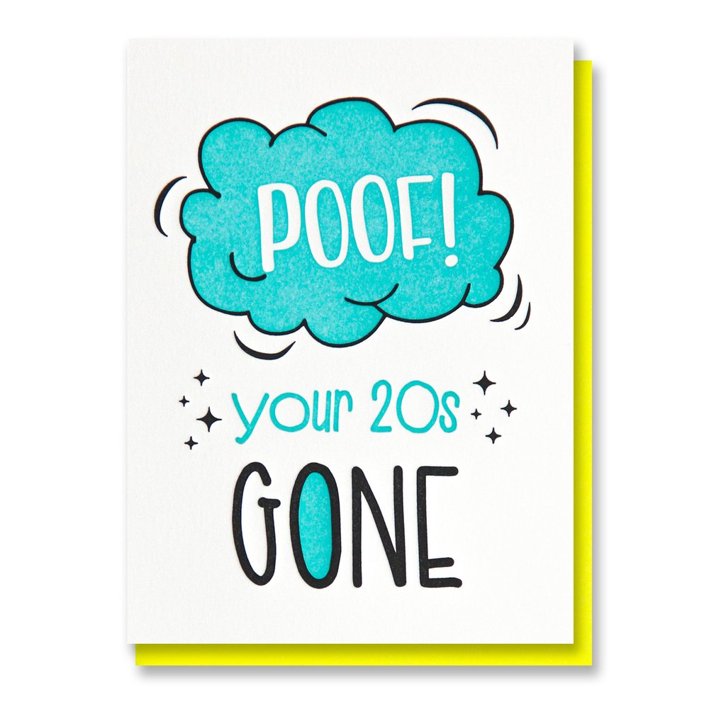 Poof! Your 20's Gone Birthday Card