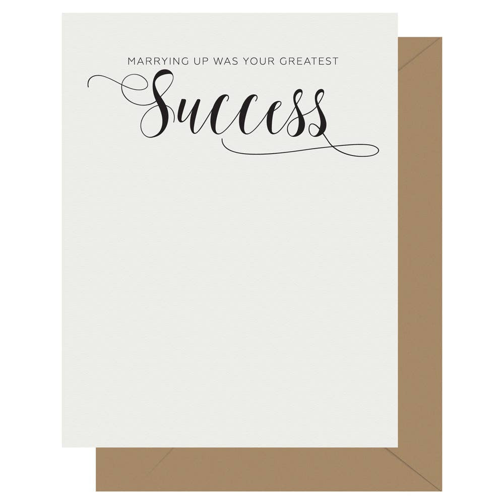 Crass Calligraphy Letterpress Greeting Card Success - BodyFactory