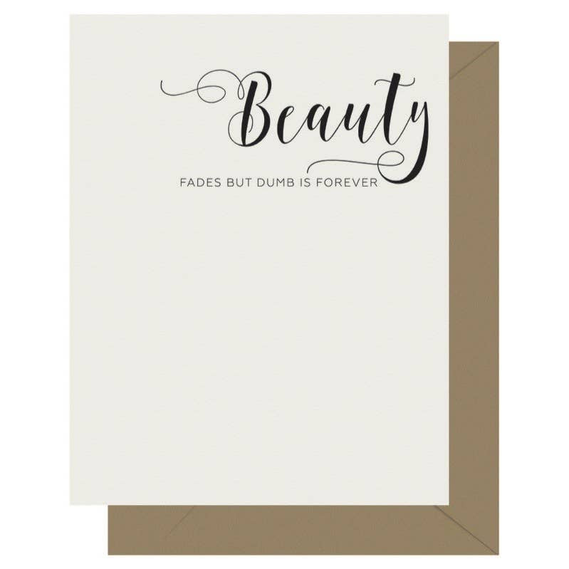 Crass Calligraphy Letterpress Greeting Card Beauty - BodyFactory