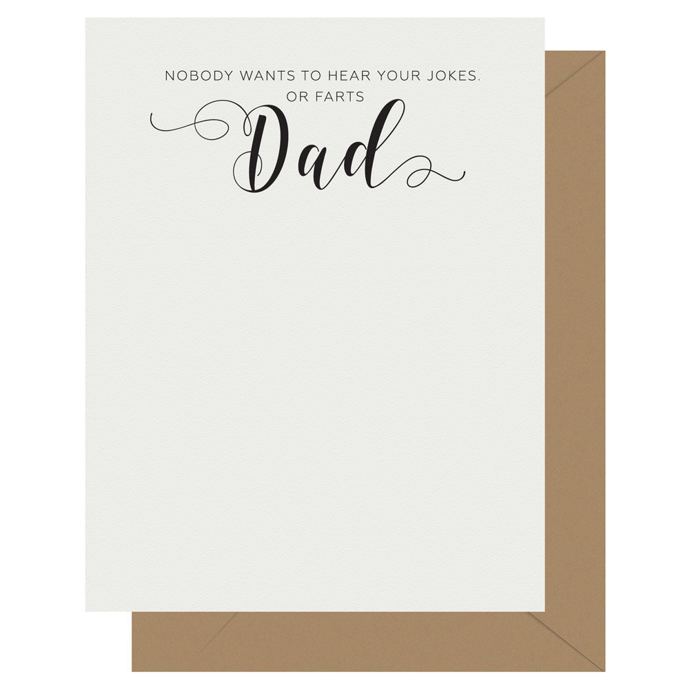 Crass Calligraphy Letterpress Greeting Card Dad