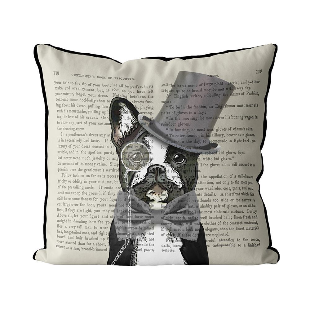 Pillow Formal Hound and Hat Monsieur Bulldog - BodyFactory