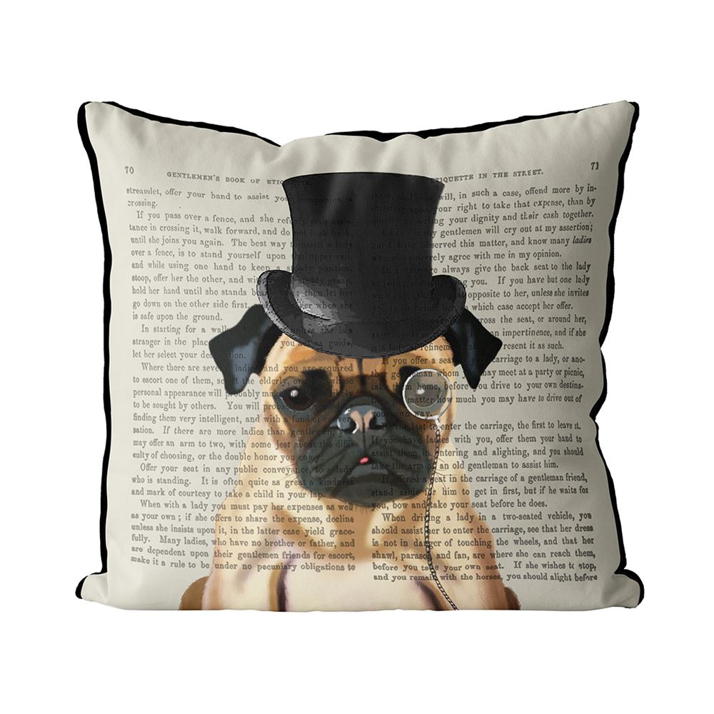 Pillow Formal Hound and Hat Hound Pug - BodyFactory