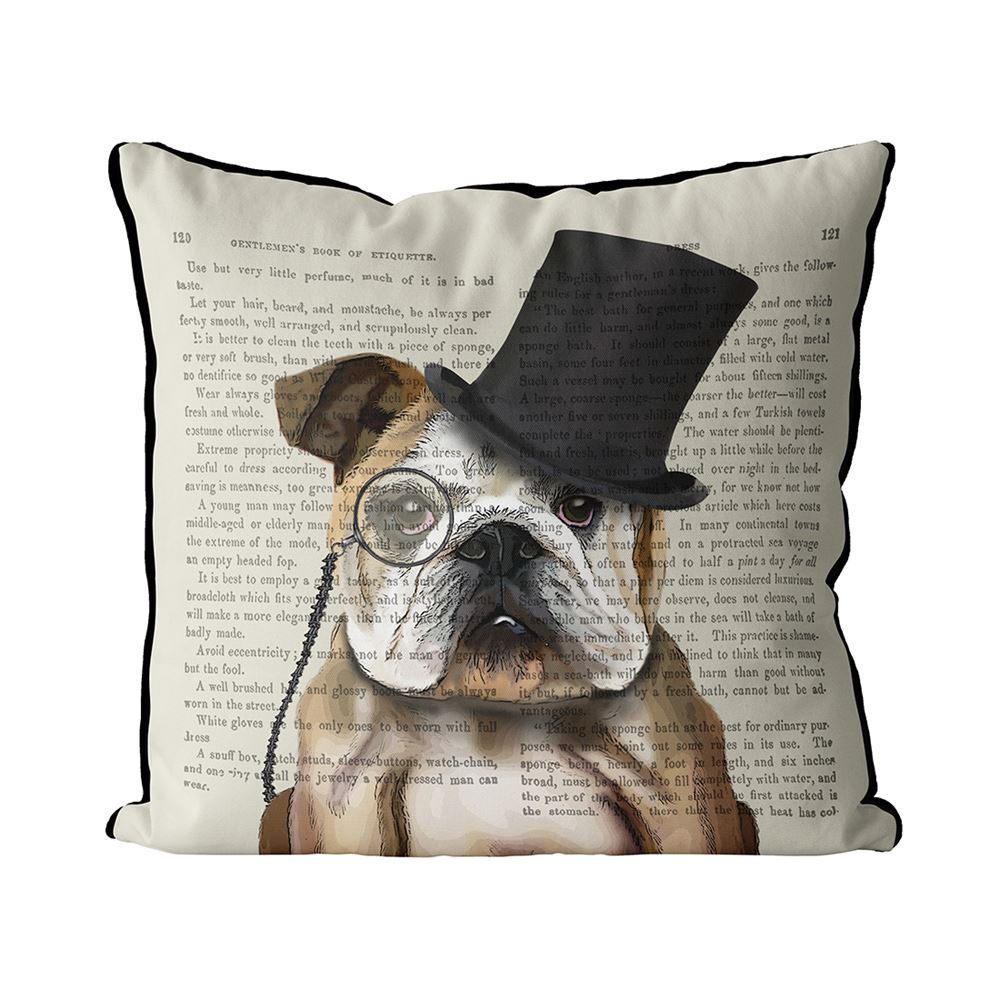 Pillow Formal Hound and Hat English Bulldog - BodyFactory