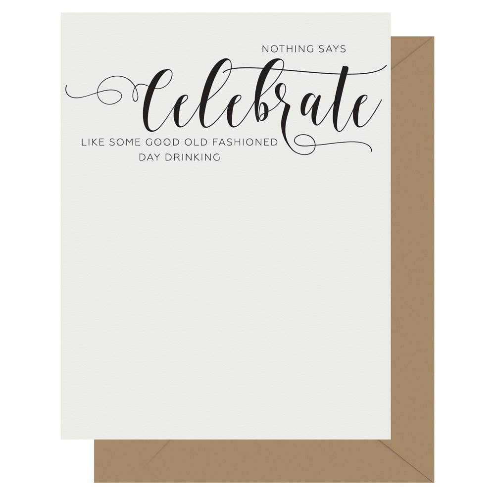 Crass Calligraphy Letterpress Greeting Card Celebrate - BodyFactory