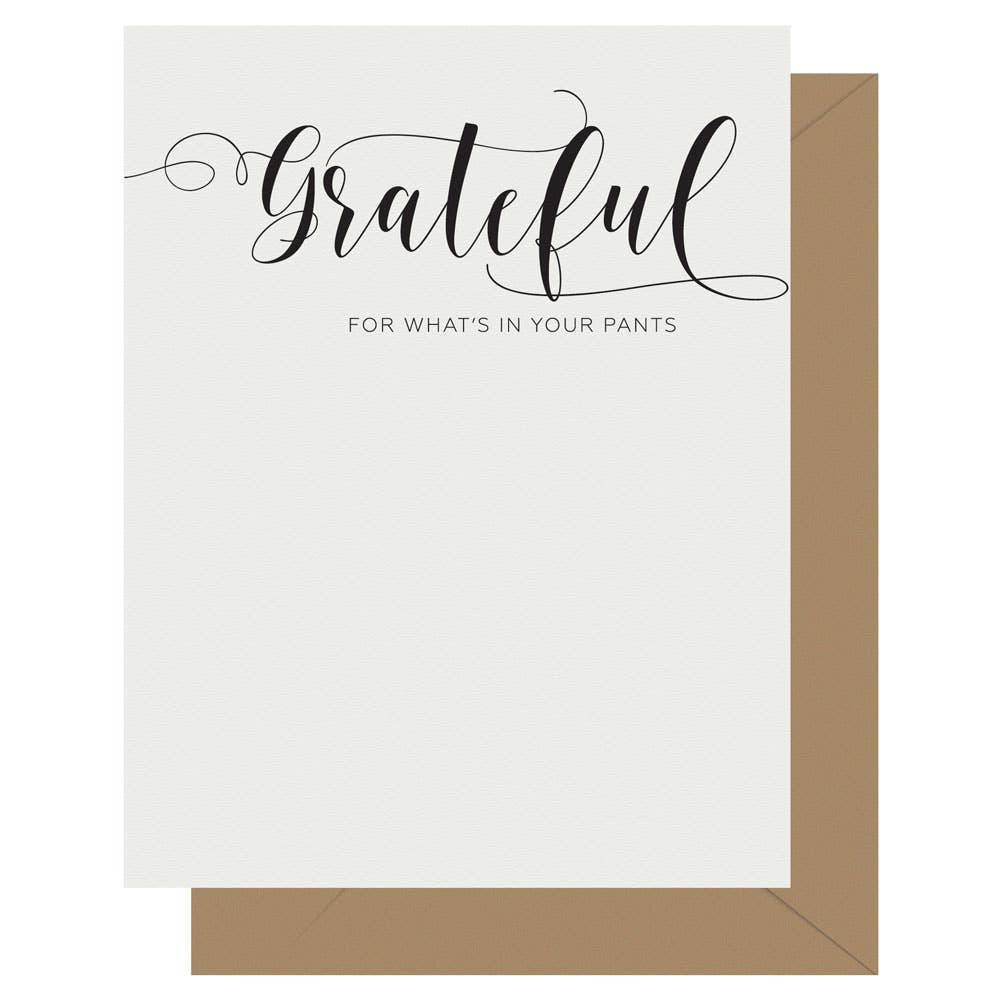 Crass Calligraphy Letterpress Greeting Card Grateful - BodyFactory