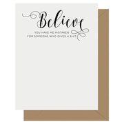 Crass Calligraphy Letterpress Greeting Card Believe - BodyFactory